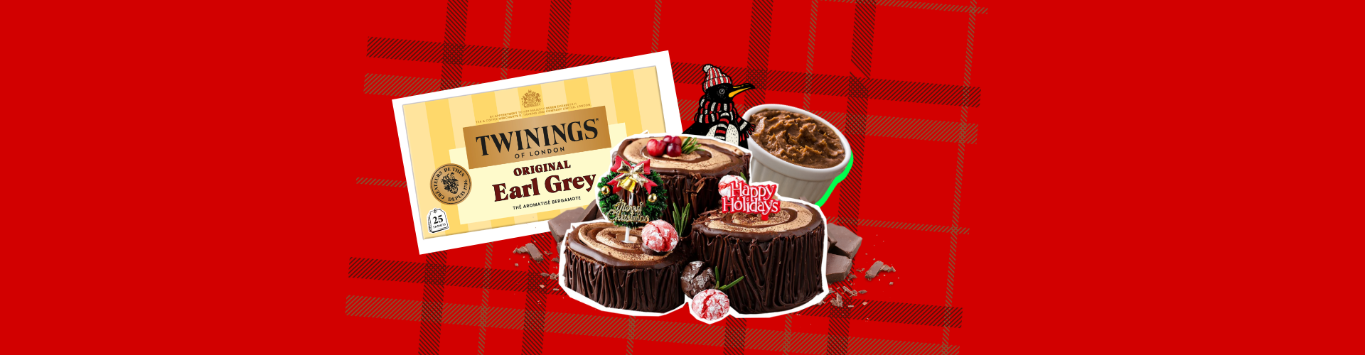 Bûche de Noël thé Earl Grey, crème de marrons & ganache chocolat