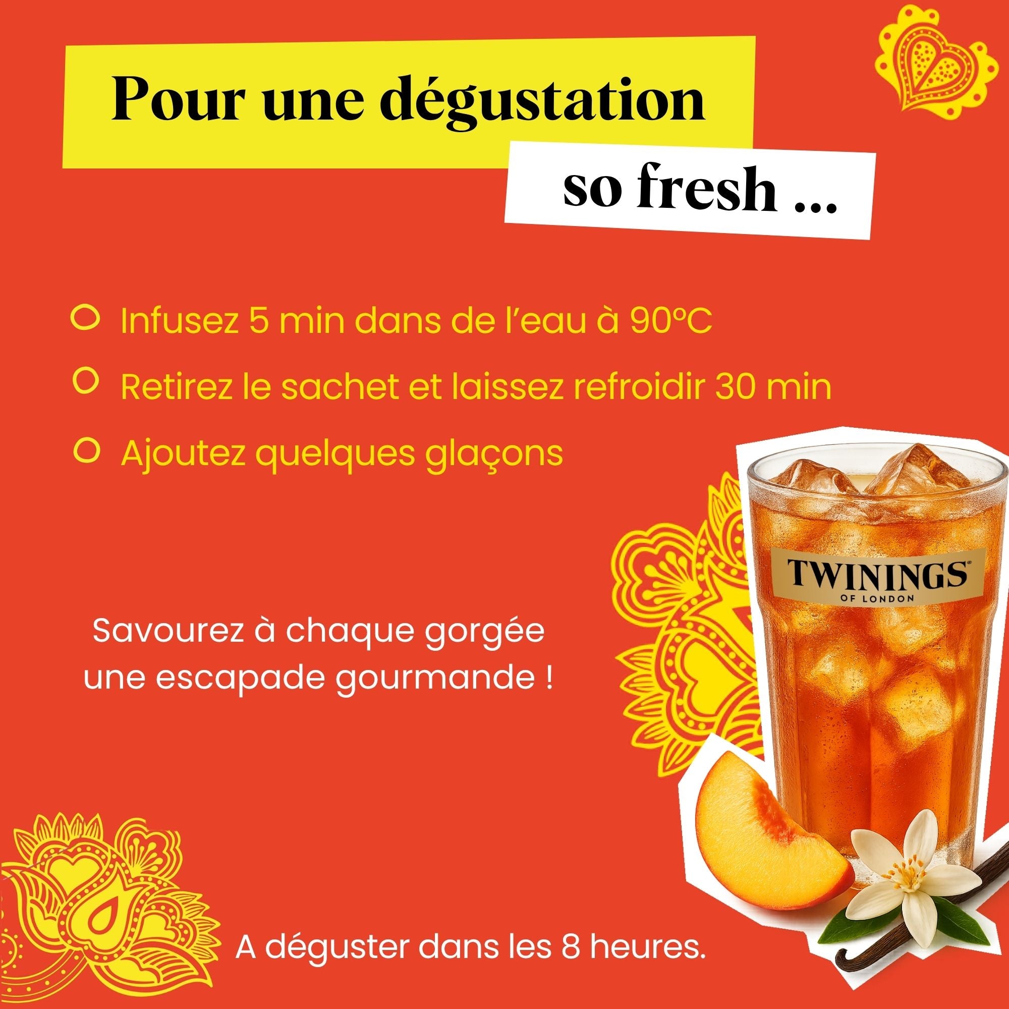 Infusion Ayurveda Pêche Vanille Fleur d'Oranger