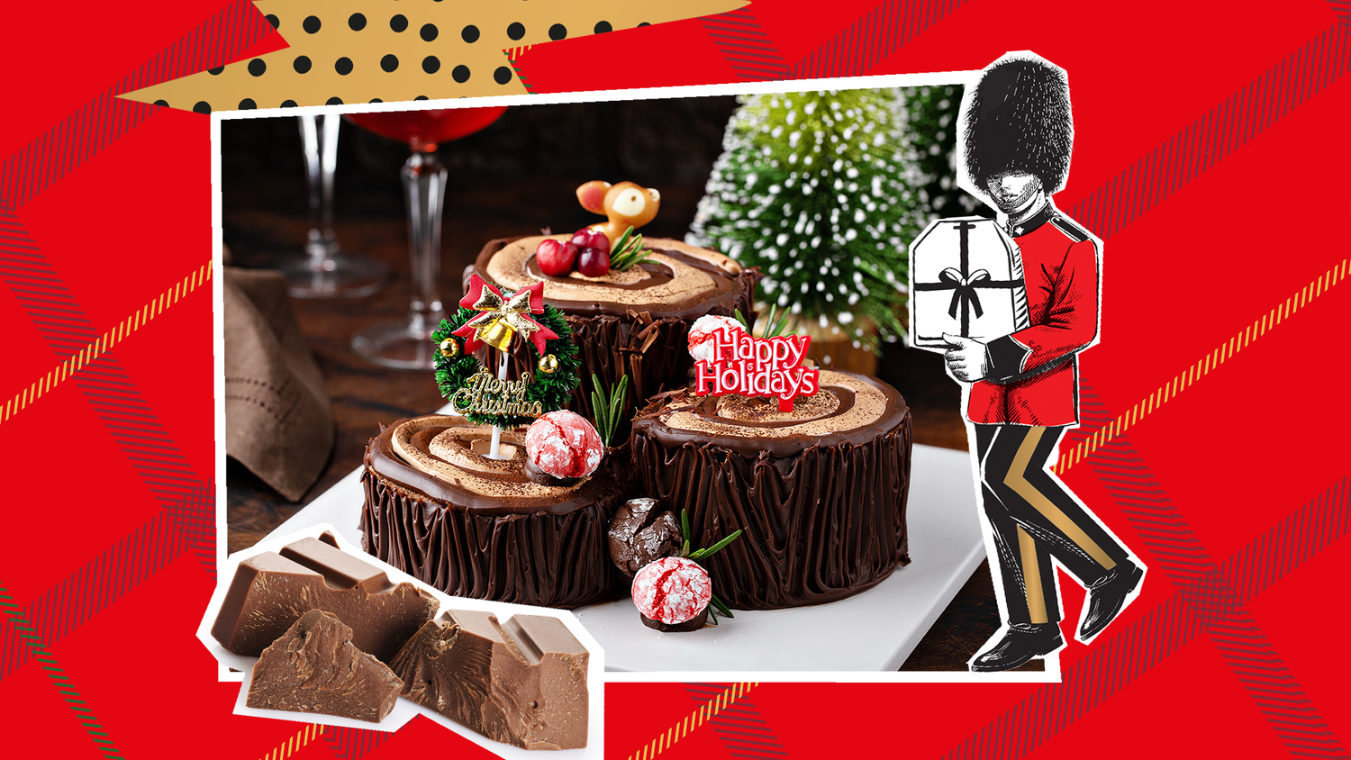 Bûche de Noël thé Earl Grey, crème de marrons & ganache chocolat